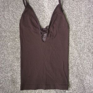Free People Criss Cross Ribbed Tank